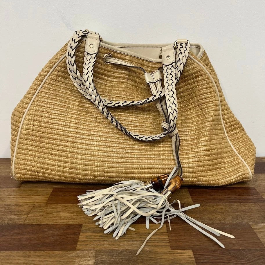 Gucci Bamboo Straw Exterior Bags & Handbags for Women for sale | eBay