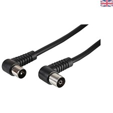 0.6m Black 90° Coaxial Aerial Lead - Perfect for Tight TV Installations