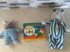 GOODNIGHT MOON BEANBAG PAJAMA BUNNY 13 INCH PLUSH WITH BOOK