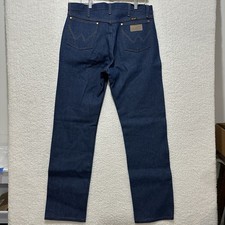 Vintage Wrangler Jeans Cowboy Cut Straight Leg Denim Dark Wash 13MWZ Size 35