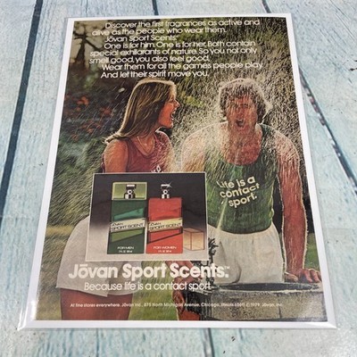 1979 Jovan Sport Scent Sexy Vtg Print Ad/Poster Pinup Promo Art Magazine Page