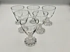 Vintage 6 Candlewick Anchor Hocking Boopie Balls Cordial Juice Glasses  4" Tall