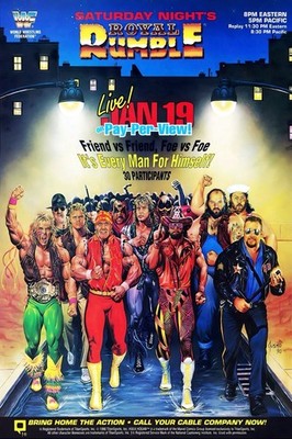 WWE GIANT 24  X 36  POSTER - ROYAL RUMBLE 1991 HULK HOGAN MACHO MAN