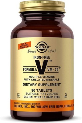 Solgar Iron-Free Formula VM-75, 90 Tablets - Multivitamin with Chelated... 