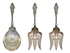 Reed & Barton Les Six Fleurs Sterling Silver Serving Spoon & Salad Fork LOT