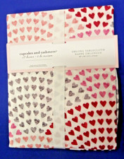 Valentine's Day Hearts Tablecloth 60" x 84" Polyester Cupcakes Cashmere New