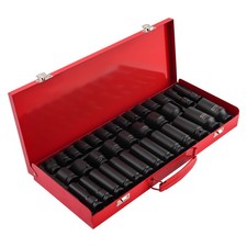 35pcs 12 Deep Impact Socket Set Drive 6 Point Metric Garage Tool 8 - 32mm