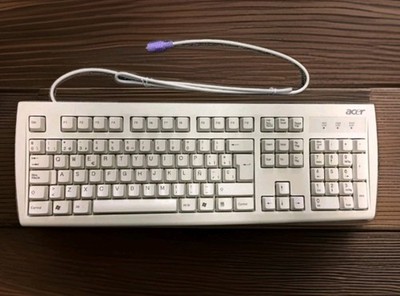 Acer KB-2971 Vintage Wired Keyboard PS/2 PS2 Gray Mechanical Feel Computer PC 