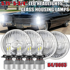 4pcs 5.75 5-34 Chrome Led Headlights For Cadillac Deville 62-74 Calais 65-74