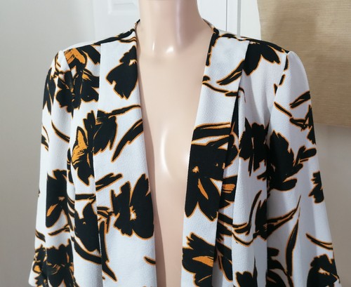 Evans Size 20 White Floral Open Jacket - Picture 3 of 4