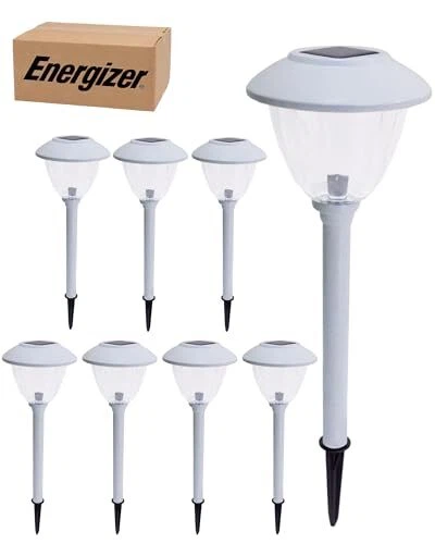 Energizer 8 Pack Solar Pathway LED Lights Outdoor-Stainless Steel 15 Lumen - Image 3 of 4