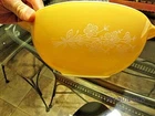 Vintage Pyrex Butterfly,Daisy Yellow Handled  Bowl 443 Casserole Dish 2.5 ml