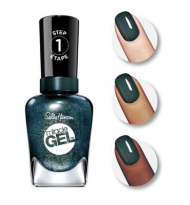 Sally Hansen Miracle Gel Nail Polish 652 Neblue-la Dark Shiny Dark