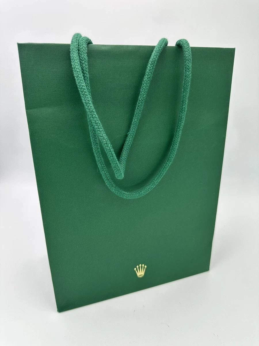 Authentic Rolex Paper Shopping Gift Bag Mint Gold Crown 8x11x4 eBay
