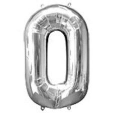 Silver 100cm Numeral Foil Balloon