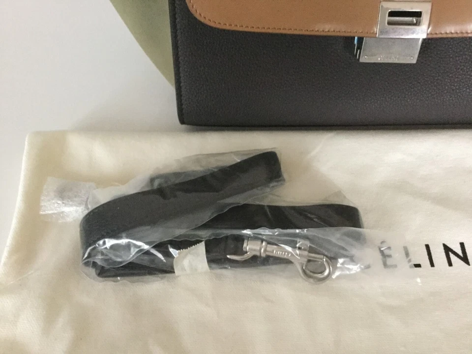 NWT CELINE TRAPEZE LIGHT CAMEL GRAINED CALFSKIN MULT COLOR 174683AIH.02BA $2,950 - Image 3 of 4