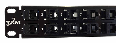 TXM CAT5e 32-Port Patch / Feed Thru Panel Unshielded / 1RU / 19'' - MFG Warranty