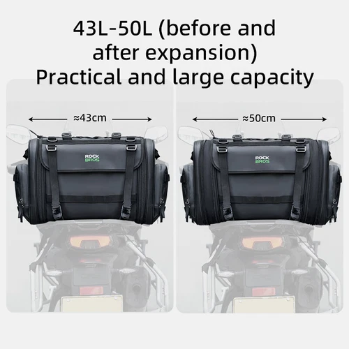 ROCKBROS 50L Large Motorcycle Tail Bag Luggage Pannier Motorbike Rear Seat Bag - Picture 6 of 10