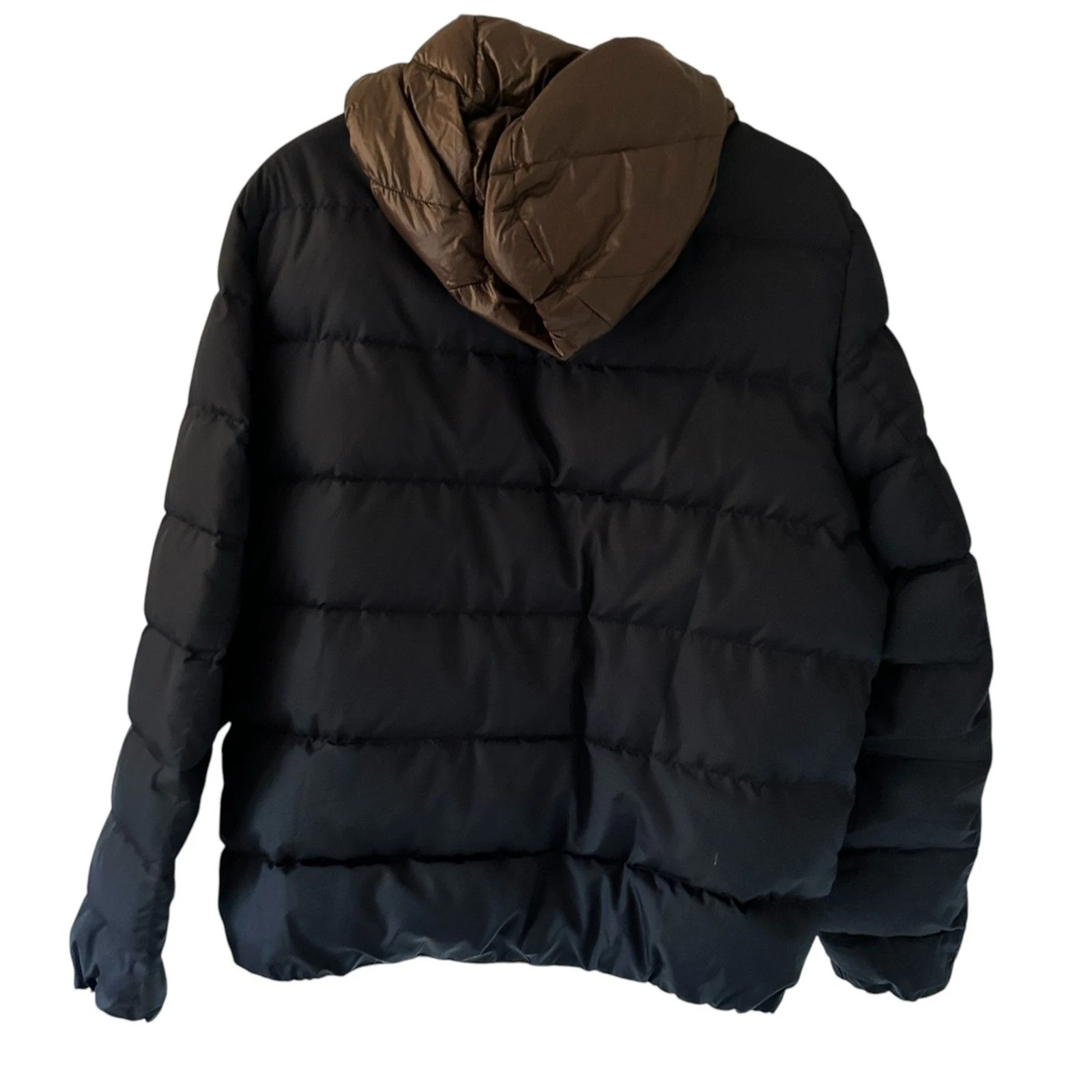 Giubbotto imbottito Michael Kors nero marrone premium piumino full zip con cappuccio taglia L