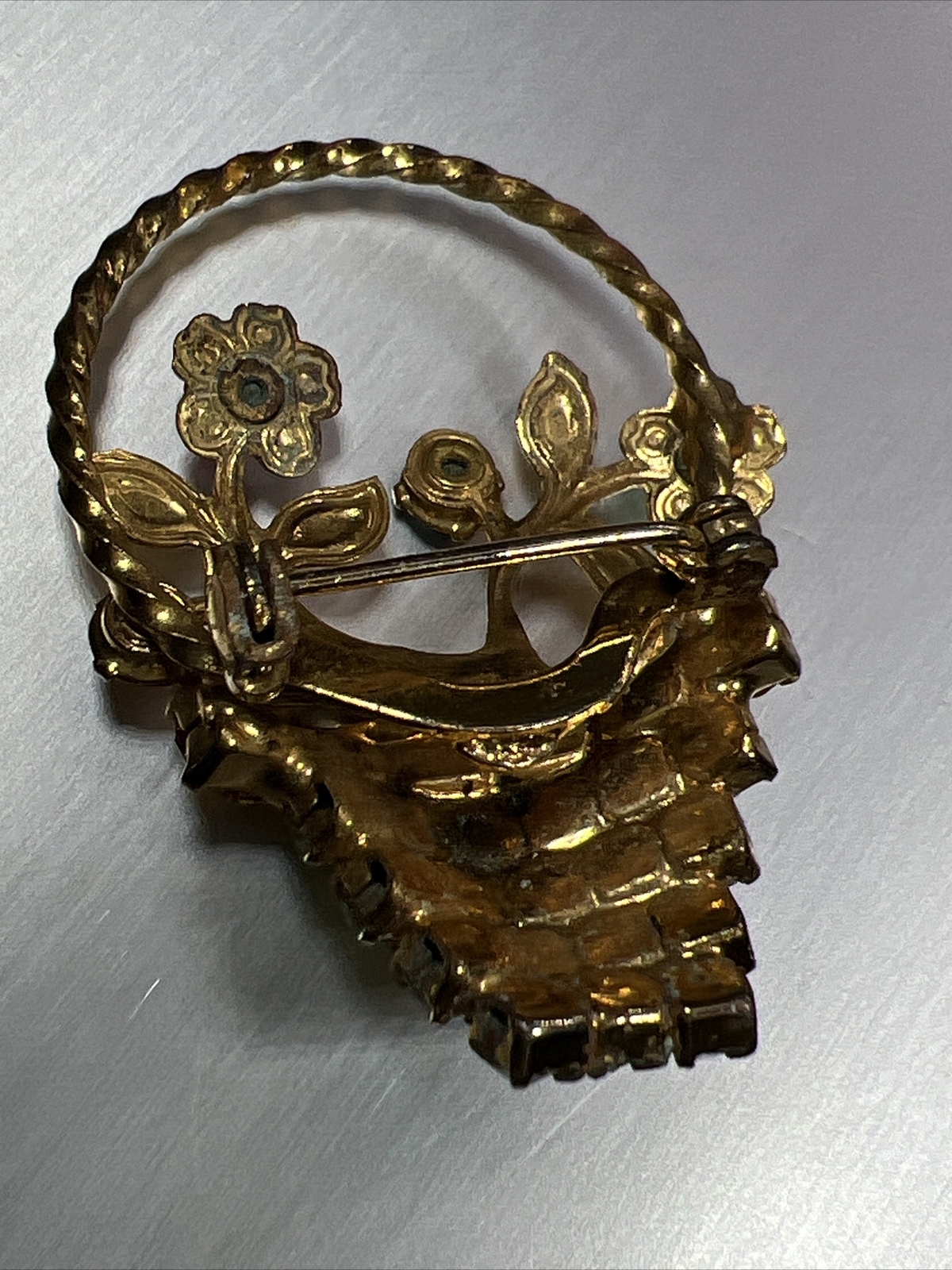 Vintage Spring Basket Brooch Easter - image 10
