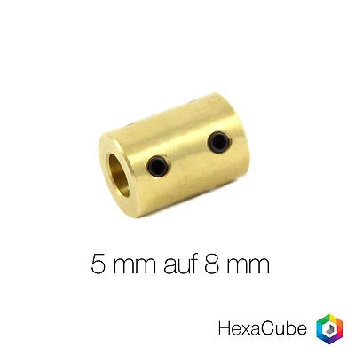 HC-MASCHINENTECHNIK 5mm auf 8mm Starre Wellenkupplung aus Messing