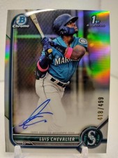 LUIS CHEVALIER AUTO #/499 REFRACTOR 2022 Bowman Chrome 1ST Mariners CPA-LC