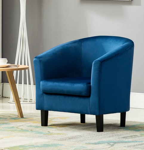 MCC® Velvet Fabric Tub Chair Armchair Club Chair for Dining Living Room & Cafe - Picture 14 of 20