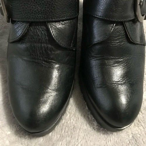 Eric Michael Black Lucy Black Leather Buckle Chunky Heeled Bootie Size 40 (US 9) - Bild 5 von 12