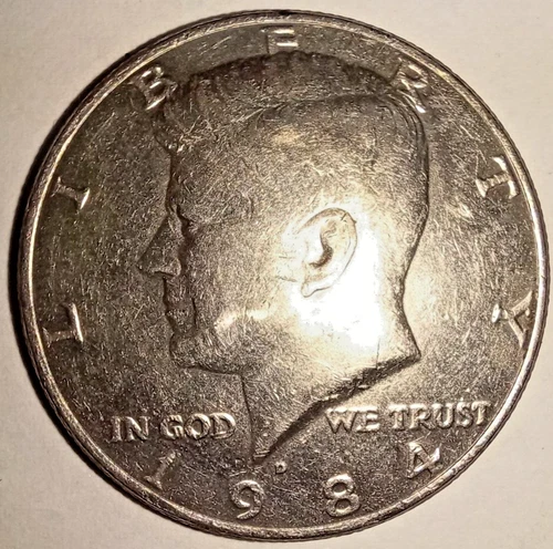 1984 D USA KENNEDY HALF DOLLAR - US FIFTY CENTS - 50 CENT COIN - 1984-D