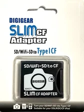 DIGIGEAR SD SDHC SDXC MMC WiFi-SD to SLIM CF Compact Flash Memory Card Adapter