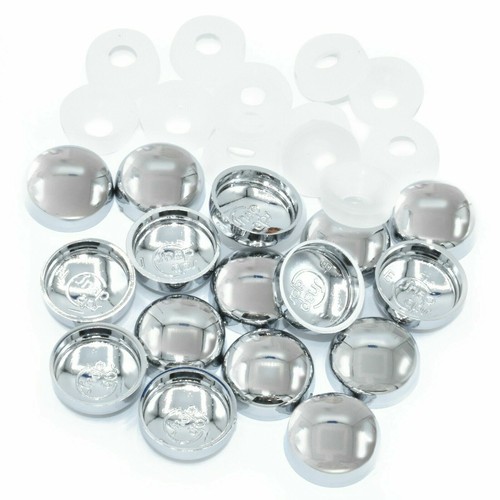 2 PIECE PLASTIC DOME SCREW COVER CAP CHROME WHITE PLASTIDOME CAPS eBay