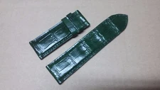 26mm/26mm Green Alligator Crocodile Embossed Leather Watch Strap Band
