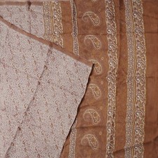 Vintage Purple Sarees 100 Pure Silk Paisley Printed Sari 6YD Decor Craft Fabric