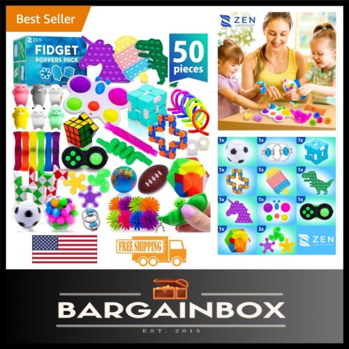 50 Pcs Assorted Fidget Toys – Perfect Party Favors & Stress Relief Sensory Pack