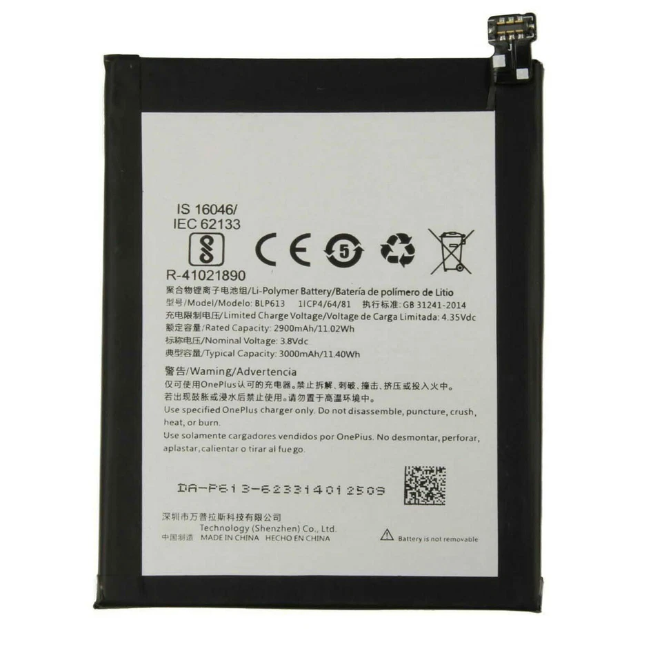 ✅BATTERIA PER ONEPLUS 1+ BLP613 PER ONE PLUS 3 3000MAH RICAMBIO +SET CACCIAVITI✅ - Immagine 2 di 4