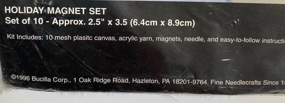 Vtg Bucilla Plastic Canvas Kit SET OF 10 Holiday MAGNETS Christmas Fall 🎄 - Image 4 of 4