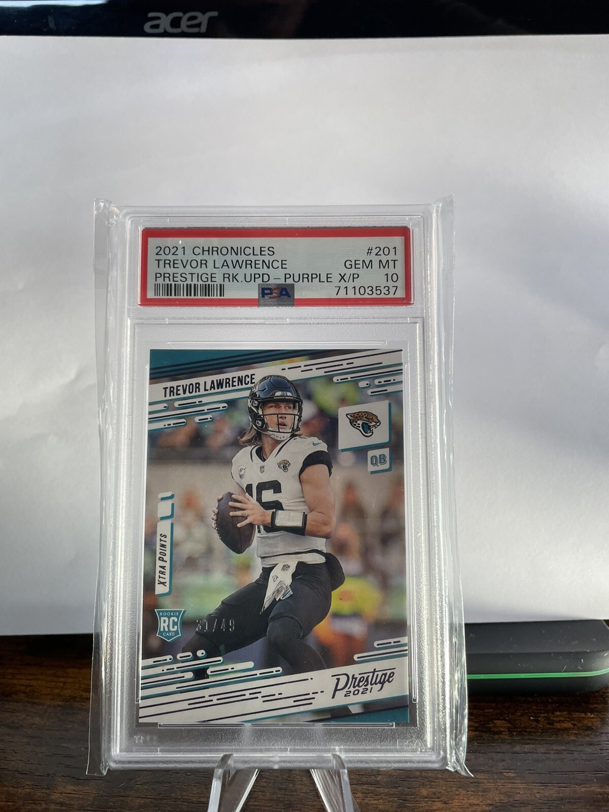 Trevor Lawrence Panini Chronicles Prestige Rookie Update #201 Purple Xtra Points