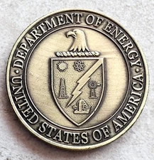 DOE US Department of ENERGY US Government Bronze Plated-Challenge Coin