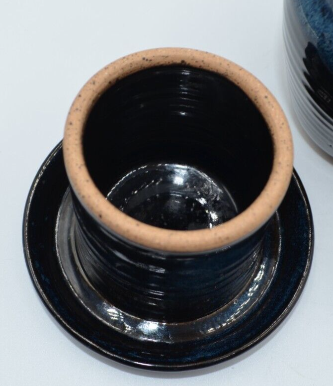 Vintage Bristow Pottery N. C. Art Pottery, Blue Speckle Butter Bell eBay