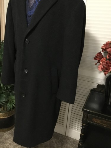 Men's Handsome Geoffrey Beene Charcoal Gray Winter Warmth Overcoat Top Coat 42 - Picture 8 of 12