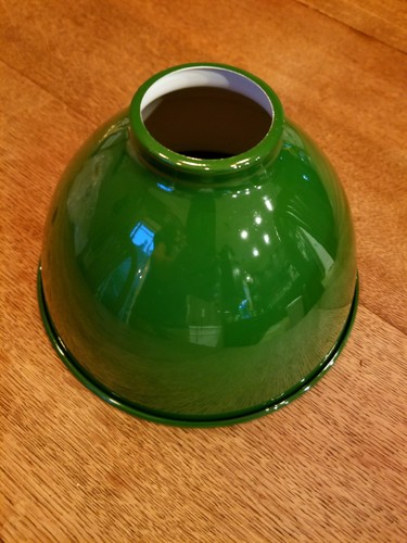 Green Porcelain Enamel Shade: 7" Industrial Dome, 2-1/4" fitter, Metal Lampshade - 第 2/5 張圖片