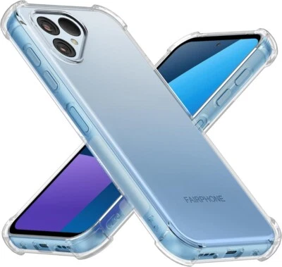 PIXFAB For Fairphone 5 Case, Slim Clear Silicone Shockproof ARMOUR Gel Phone Cover