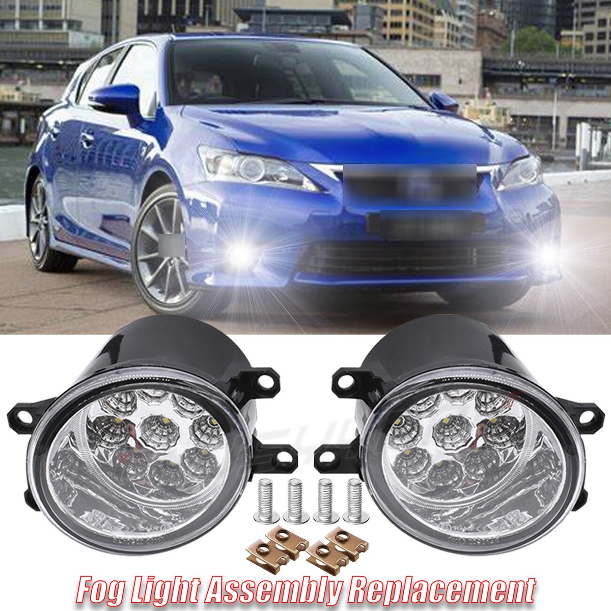 For Lexus CT200h 2011 2012 2013 Pair Front Bumper Fog Light Lamp