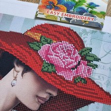 Bead Embroidery Kit Elegant Lady Beadwork Beaded Stitching Beading Picture GDIY
