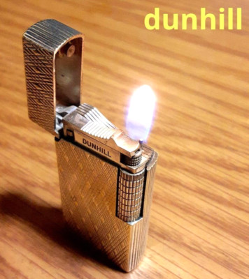 dunhill Gas Lighter Silver ellipse Model Ignition & Fire adjustment confirmed JP