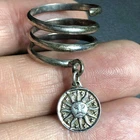 5744  VNTG Sterling Silver 925 wrap around sunshine charm Ring Sz 7 (4 grams )