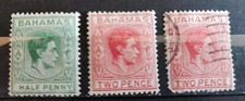 Bahamas 1938 SG149, 152b 1/2 d – green, 2d – red MH(2) USED(1)