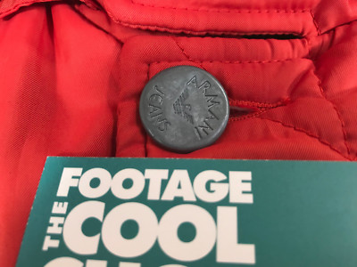 ARMANI JEANS BY GIORGIO ARMANI BUTTONED ZIP HOODED SNOW PUFFER