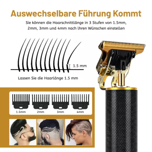 Profi Haarschneidemaschine Haarschneider Bart Trimmer Rasierer Hair Clipper DE - Bild 3 von 14