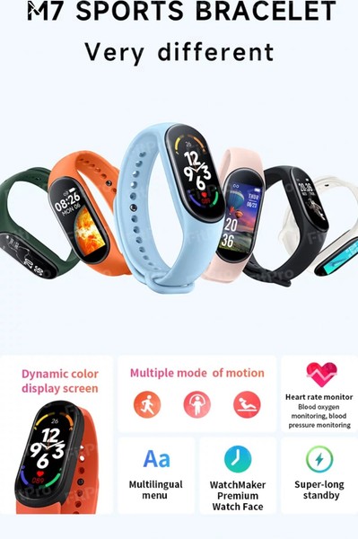 Smart Watch Fitness Tracker Blood Pressure Heart Rate Men Women M7 Sport Watches - image 2